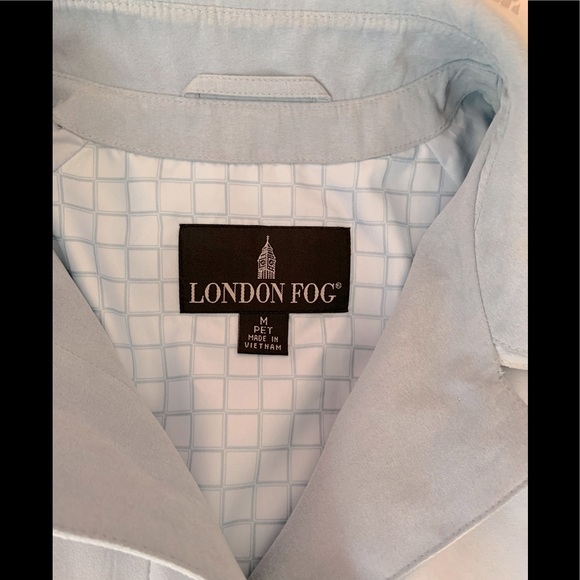 London Fog Water Repellant Coat Stone Blue Medium Petite - Picture 6 of 13